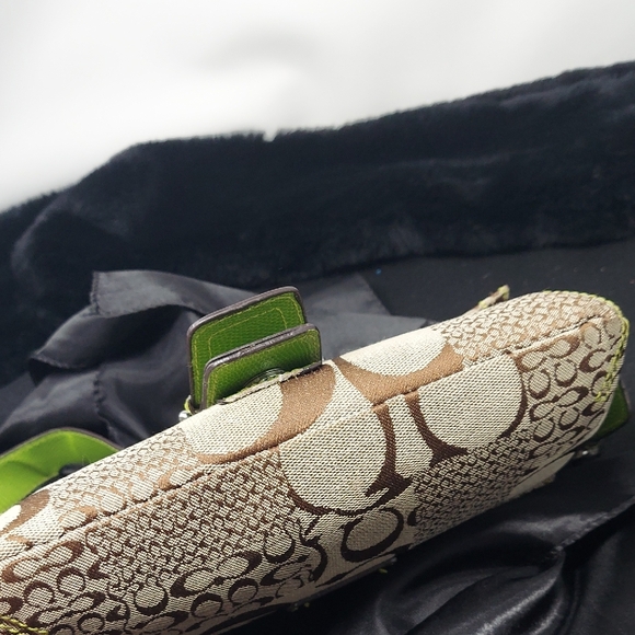 Coach Signature Patchwork Canvas Python Buckle Shoulder Bag - Picture 11 of 11